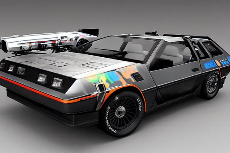 Image similar to cyberpunk 2 0 2 2 delorean