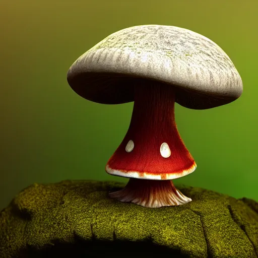 Prompt: a small fairytale mushroom creature, ultra realistic, 8k, octane render