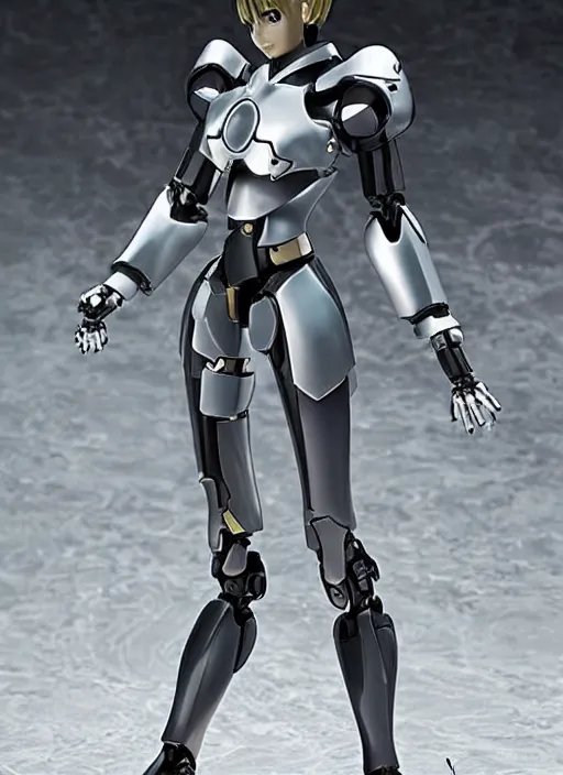 Image similar to Girl in mecha cyber Armor, portrait of the action figure of a girl, with bare legs，in the style of Kotobukiya ，anime figure