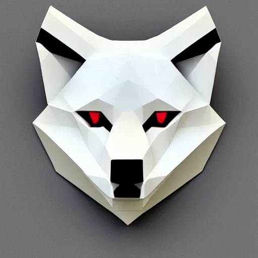 Image similar to low poly wolf face