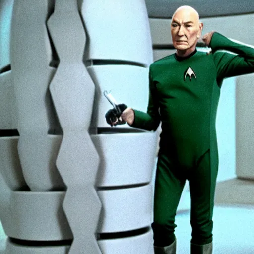 Prompt: an avocado as the captain of the enterprise in star trek the next generation, patrick stewart