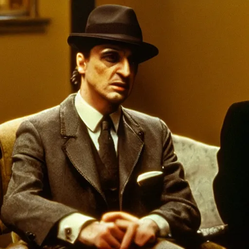 Image similar to kermit in the godfather, 4k, high detail, high-resolution photograph