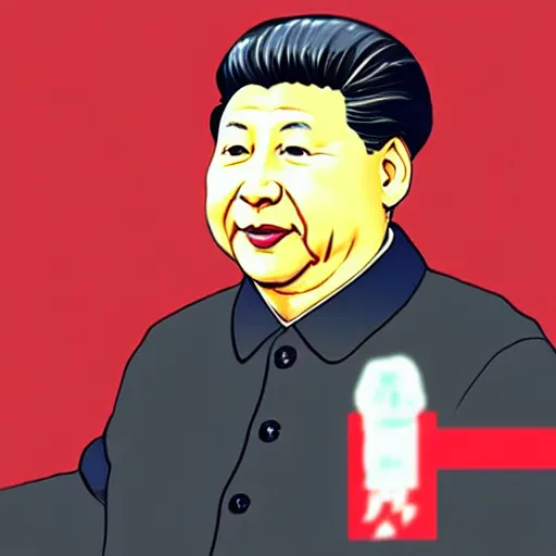 Image similar to portrait of Xi Jinping in the style of Anime