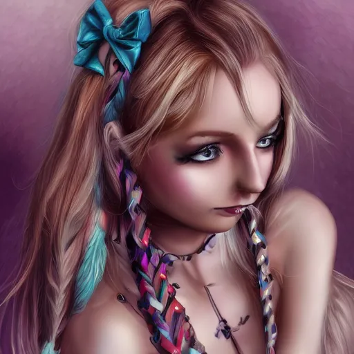 Image similar to pretty girl, band girl, alt - girl, highly detailed, digital art, trending on art station