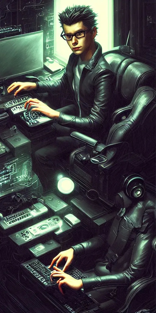 Image similar to sophisticated portrait of sonic playing videogames very smoky cyberpunk, elegance, highly detailed, shallow depth of field, artstation, artgerm, donato giancola and joseph christian leyendecker