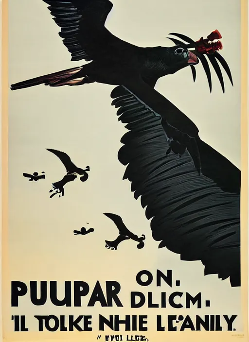 Image similar to vulture look in 1940s propaganda poster