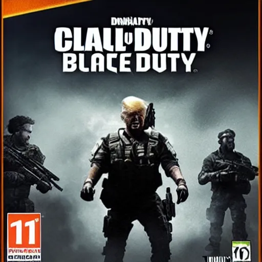 Image similar to Donald Trump on the call of duty black ops 2 cover art