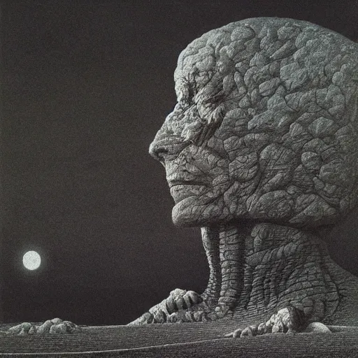 Image similar to Zdzislaw Beksinski made by Zdzislaw Beksinski in style of Zdzislaw Beksinski