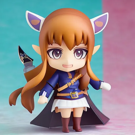 Image similar to high quality portrait flat matte painting of cute girl in the style of nendoroid and Toon Zelda , flat anime style, thick painting, medium close-up