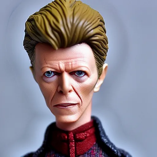 Prompt: david bowie action figure