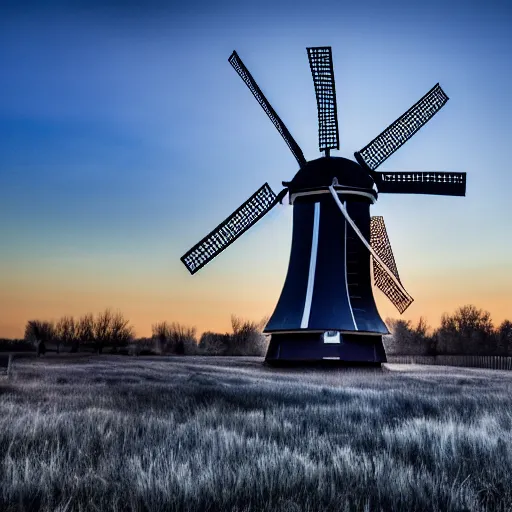 Image similar to cyberpunk alkmaar windmill solarpunk 8 k photo award winning