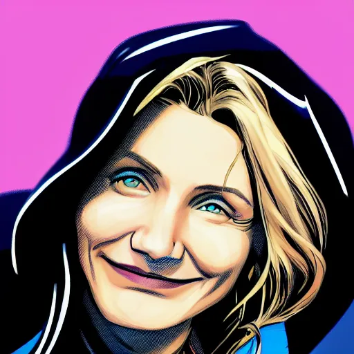 Image similar to cameron diaz portrait, spider - man : into the spider - verse, comic, comix