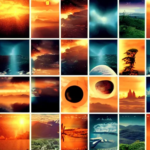 Prompt: planet earth. film strip. 9 frames.