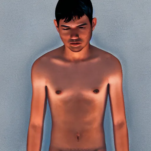 Image similar to tan boy with dark brown hair not being grateful for the things he has, stressing out, 4 k photorealism, 4 k quality, trending on unsplalsh