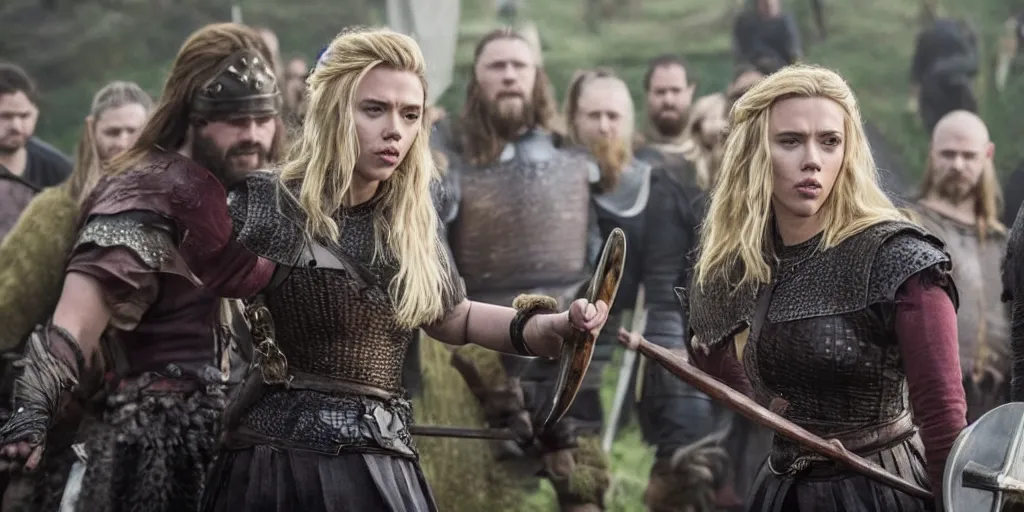 Image similar to Scarlett Johansson in a scene from the TV series Vikings