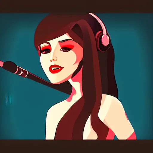 Image similar to a 2 d character design, vector art, female singer, digital art, portrait, 4 k, 8 k, sharp focus, smooth, illustration, concept art