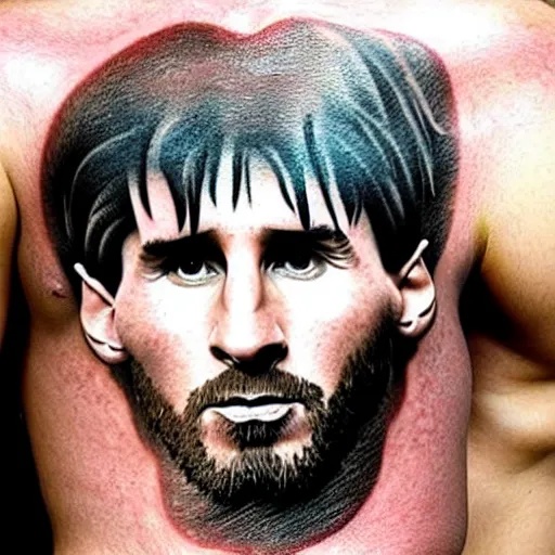 Image similar to realistic tattoo sketch of a lionel messi face double exposure mountain scenery, in the style of matteo pasqualin, amazing detail, sharp, faded