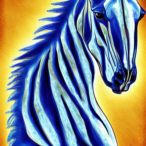 Image similar to a digital painting of a skeleton horse, digital art