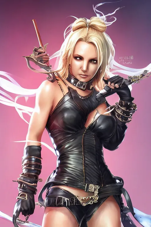 Image similar to Britney spears in a blade and soul spinoff artbook rendered by the artist Hyung tae Kim, Stanley Artgerm Lau, trending on Artstation by Hyung tae Kim, Hardy Fowler, artbook, Taran Fiddler and Tin Brian Nguyen and Stanley Artgerm Lau