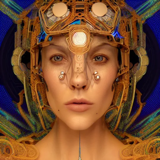 Image similar to beautiful symmetrical face portrait android woman time machine axonometric mechanical fantasy intricate elegant highly detailed in volumetric void of latent space lush flowers intricate jewellery, realm of the gods golden turquoise steampunk, axonometric high contrast cinematic light, mystical shadows, digital painting, sharp focus, octane render, photographic, concept art, artist leonardo davinci, unreal engine 8 k