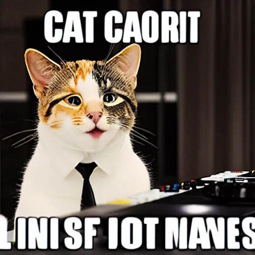 Image similar to cat as a dj