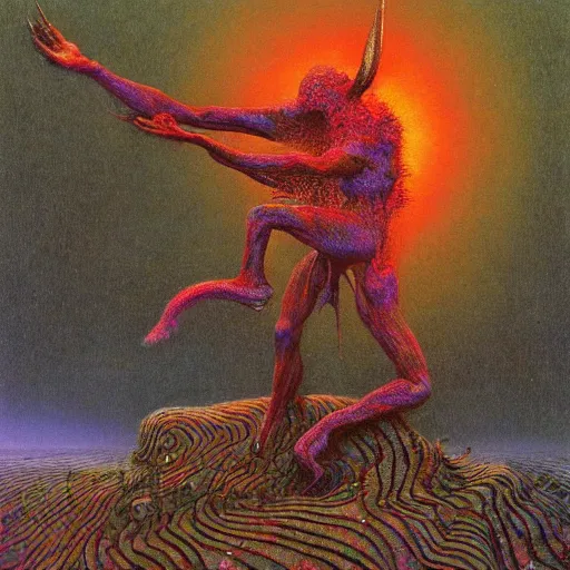 Image similar to hell with people suffering by lisa frank and beksinski and wayne barlowe, 8 k, hires