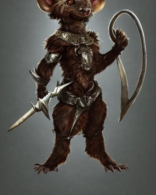 Image similar to a full body shot of an anthro furry rat wearing a fantasy armor, fantasy, artstation, furry art, furaffinity, deviantart, symmetrical, highly detailed, award winning, trending