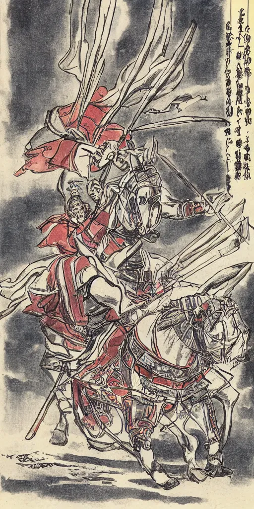 Image similar to man riding a chariot colored and drawn by Shuichi Shigeno