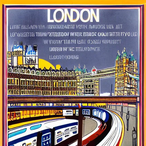 Image similar to London underground Tfl poster, detailed