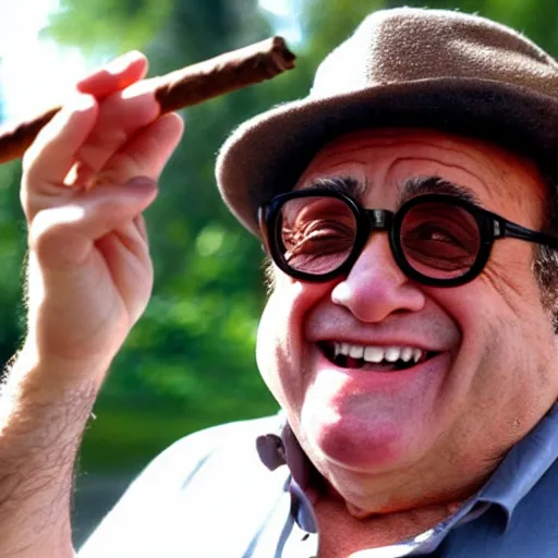 Image similar to Danny Devito smoking a cigar