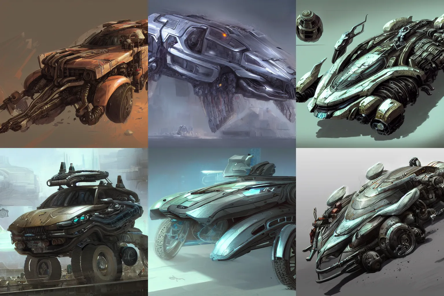 Prompt: a concept art of a vehicle, biopunk, artstation