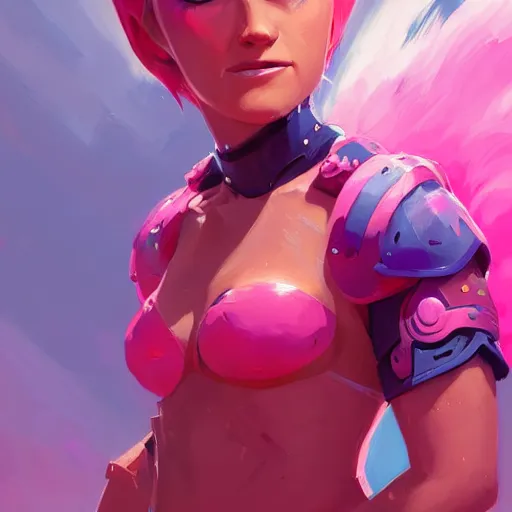 Image similar to female paladin with bright pink mohawk, portrait, behance hd artstation by jesper ejsing by rhads, makoto shinkai and lois van baarle, ilya kuvshinov, ossdraws