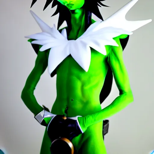 Image similar to kermit the frog as ragyo kiryuin from kill la kill, anime