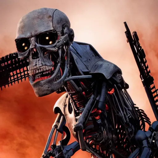 Prompt: Live Action Still of Jerma in The Terminator, real life, hyperrealistic, ultra realistic, realistic, highly detailed, epic, HD quality, 8k resolution, body and headshot, film still
