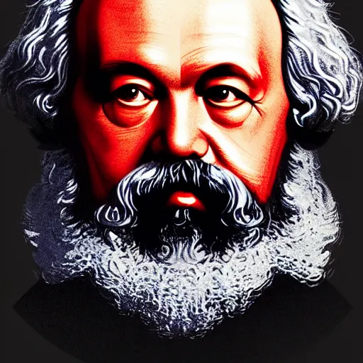 Image similar to portrait of karl marx, intricate, colourful, elegant, highly detailed, digital painting, artstation, concept art, smooth, sharp focus, illustration, by bartek fedyczak, erak note, tooth wu, neil richards, kan liu, siwoo kim, jisu choe