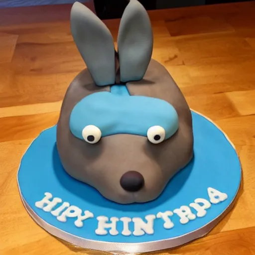 Image similar to a Big Chungus themed birthday cake