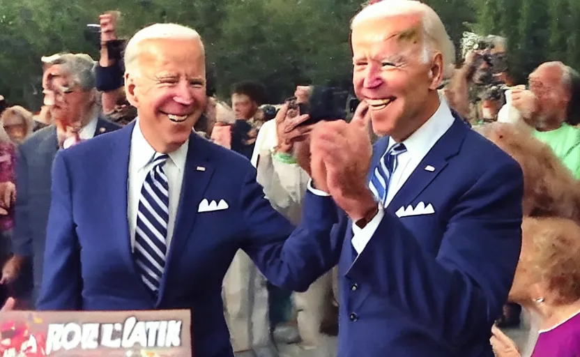 Prompt: low quality footage of joe biden slapping my grandma and running away, back camera, walmart parking lot, camera flash is so bright, uncomfortable, viral, leaked footage, viral on twitter, viral on instagram, viral photo