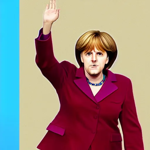 Prompt: a JoJos Bizzarre Adventure character looking like angela merkel, color scheme