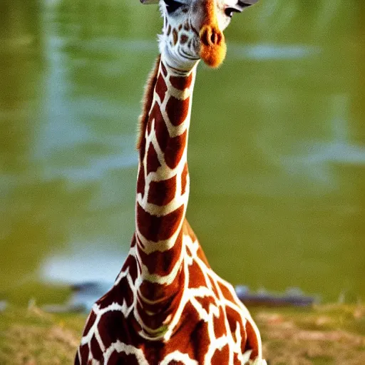 Prompt: giraffe duck hybrid, bold natural colors, national geographic photography, masterpiece, full shot
