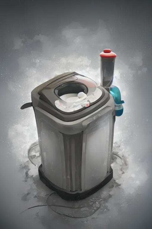 Image similar to Diaper Disposal Machine, Overflowing, digital art, fantasy, trending on artstation, professional illustration, cgsociety, ultra detailed, volumetric lighting, celshaded