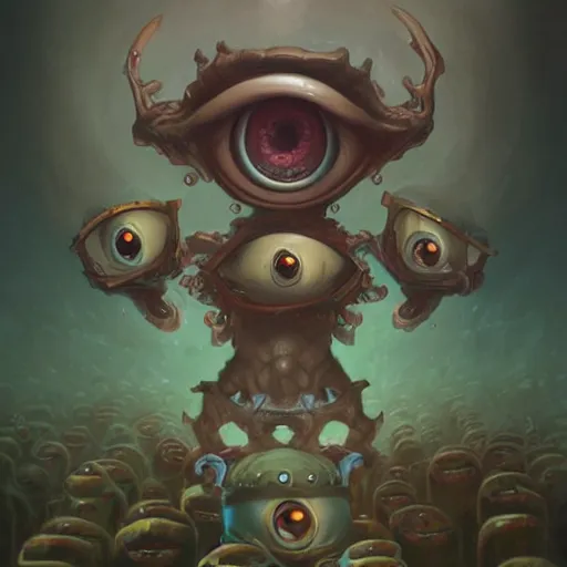 Image similar to Minion with thousands of eyes, by Peter Mohrbacher