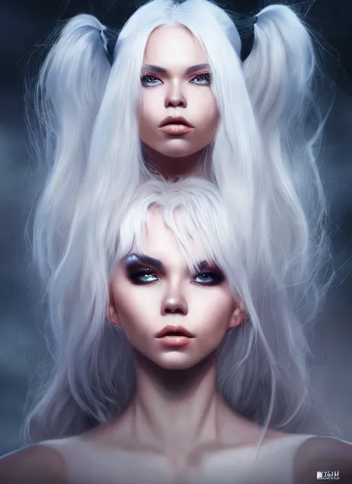 Image similar to photo of kerli koiv in the style of stefan kostic, realistic, half body shot, sharp focus, 8 k high definition, insanely detailed, intricate, elegant, art by stanley lau and artgerm, foggy backgeound