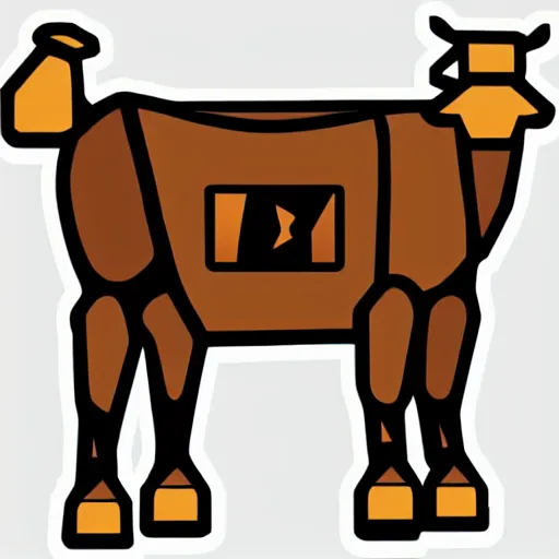 Prompt: boston dynamics robot cow as an svg sticker, 2 d, flat, vector art