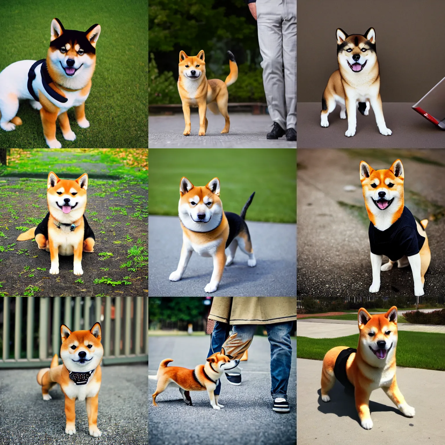 Prompt: shiba inu as a young startupper, photography, costume