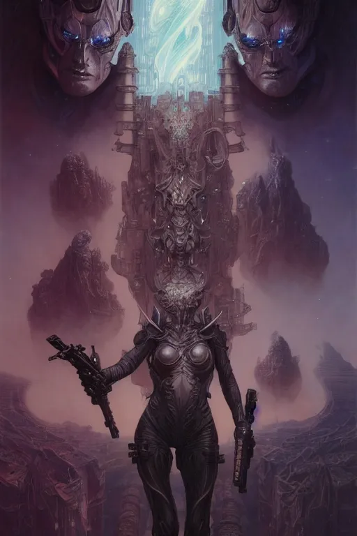 Image similar to gemini fantasy character portrait, ultra realistic, wide angle, intricate details, blade runner artifacts, highly detailed by peter mohrbacher, wayne barlowe, boris vallejo, hajime sorayama aaron horkey, gaston bussiere, craig mullins