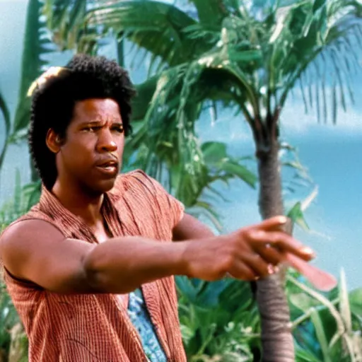 Prompt: film still of denzel washington playing ace ventura