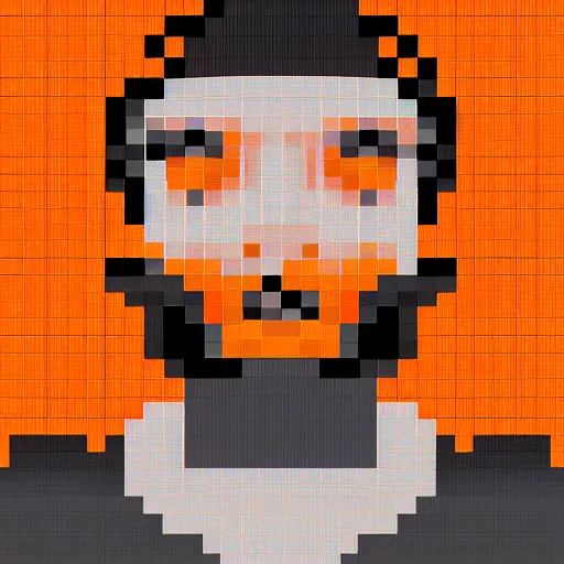 Prompt: a red headed man, pixel art, art, portrait,