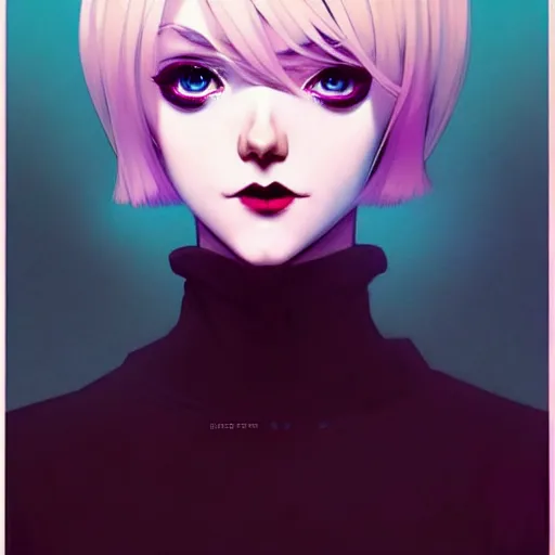 Image similar to a beautiful slim shy blonde goth girl ignores you, art by ilya kuvshinov and lois van baarle and ross tran and range murata and artgerm and andy warhol, norman rockwell, digital art, highly detailed, profile picture, intricate, sharp focus, mystical trending on artstation hq, deviantart, pinterest, unreal engine 5, 4 k uhd image