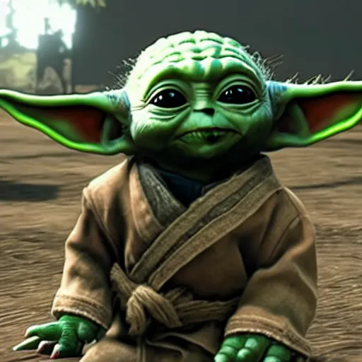 Image similar to baby yoda in red dead redemption 2