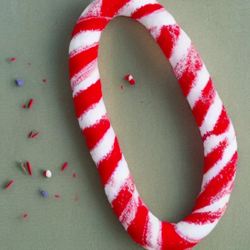 Image similar to candy cane made out of cotton,